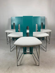 Set_of_6_Memphis_Dining_Chairs_in_Turquoise_with_Bouclé,_1980s