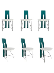 Set_of_6_Memphis_Dining_Chairs_in_Turquoise_with_Bouclé,_1980s
