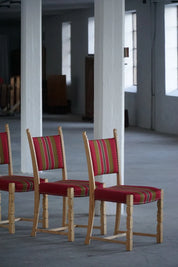 Set_of_6_Oak_Dining_Chairs_with_Red_Upholstery,_Scandinavian_Modern_Design