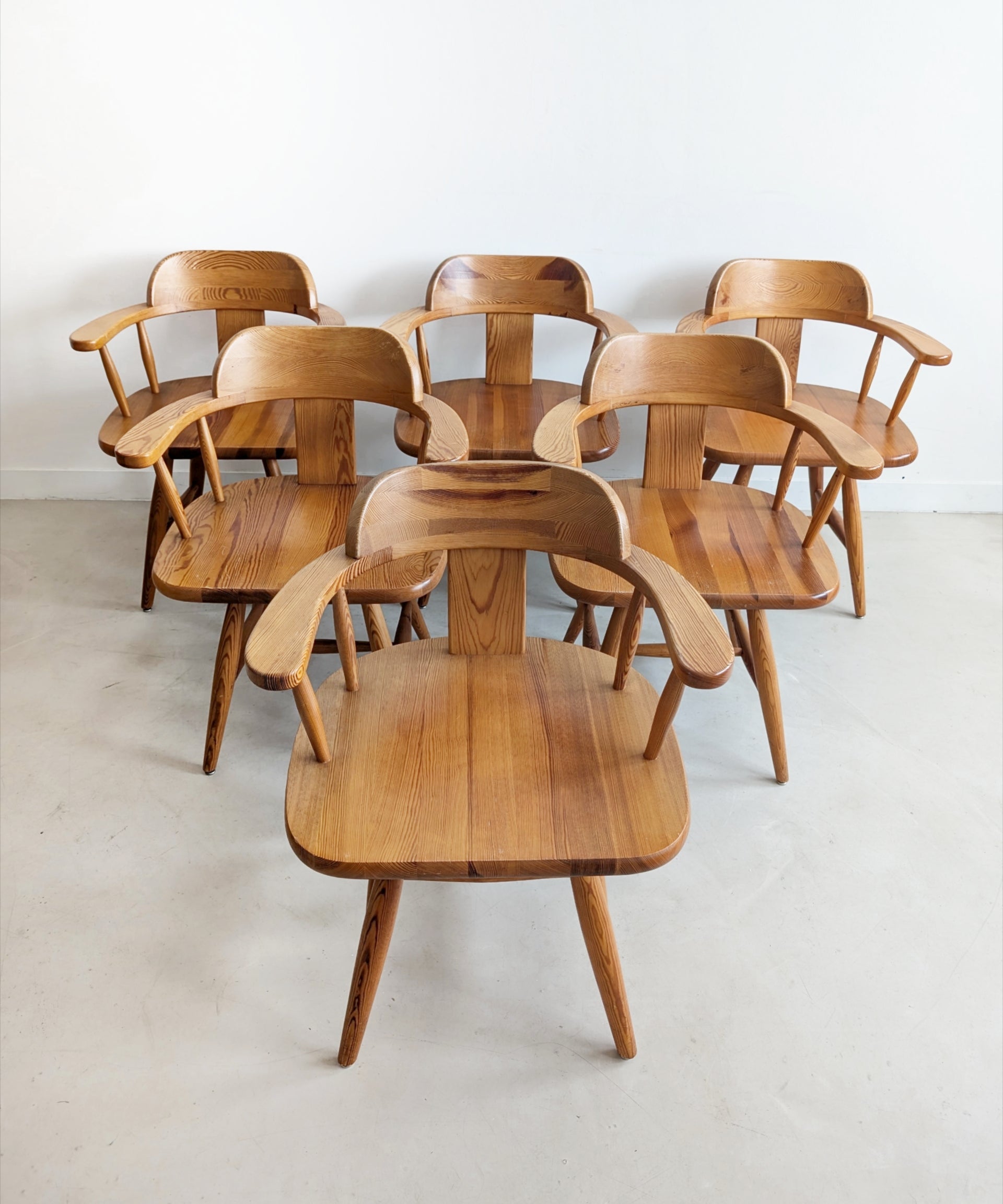 Set_of_6_Spindle_Back_Pine_Dining_Chairs_by_Asko,_1970s,_Finland
