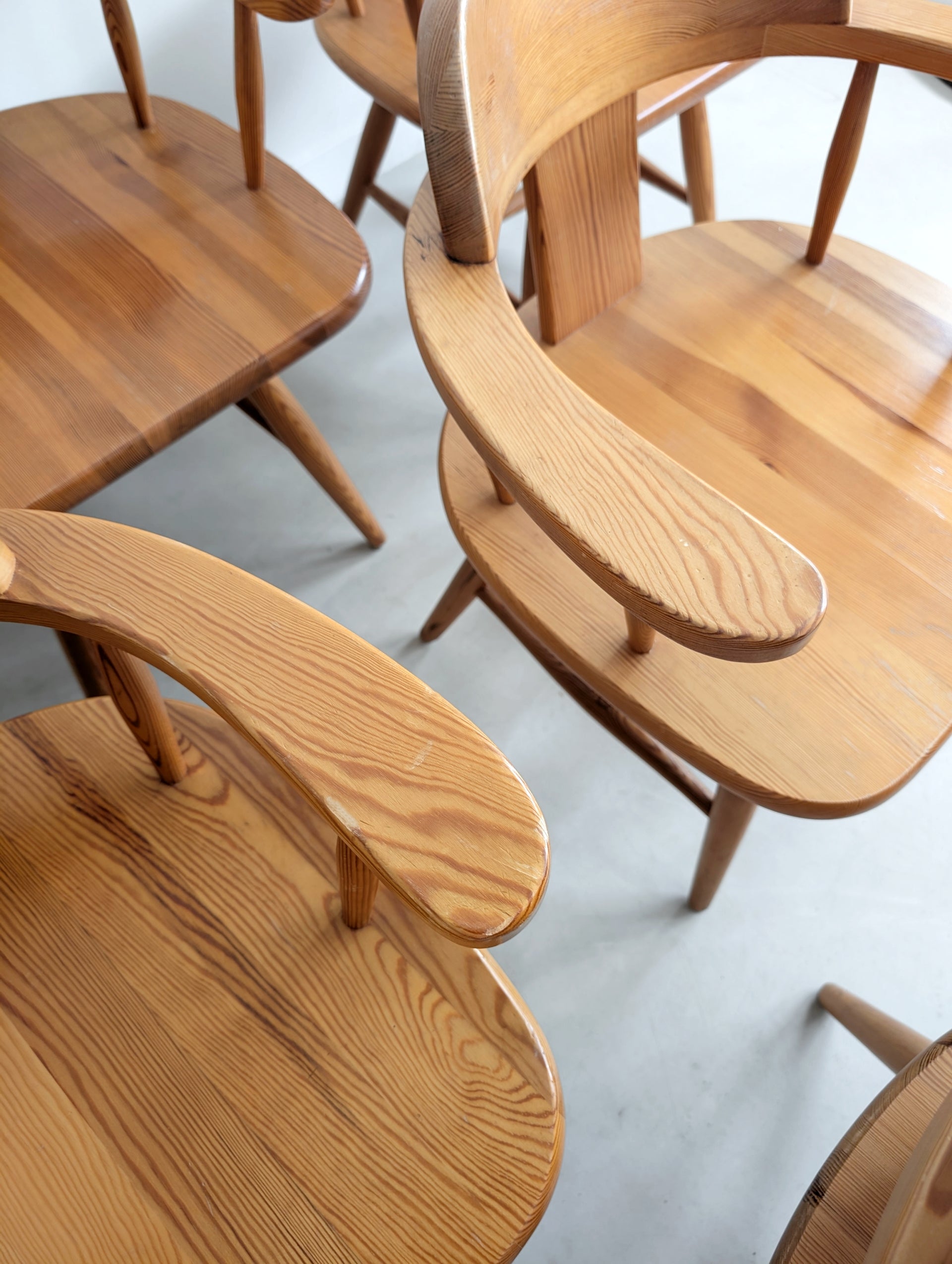 Set_of_6_Spindle_Back_Pine_Dining_Chairs_by_Asko,_1970s,_Finland