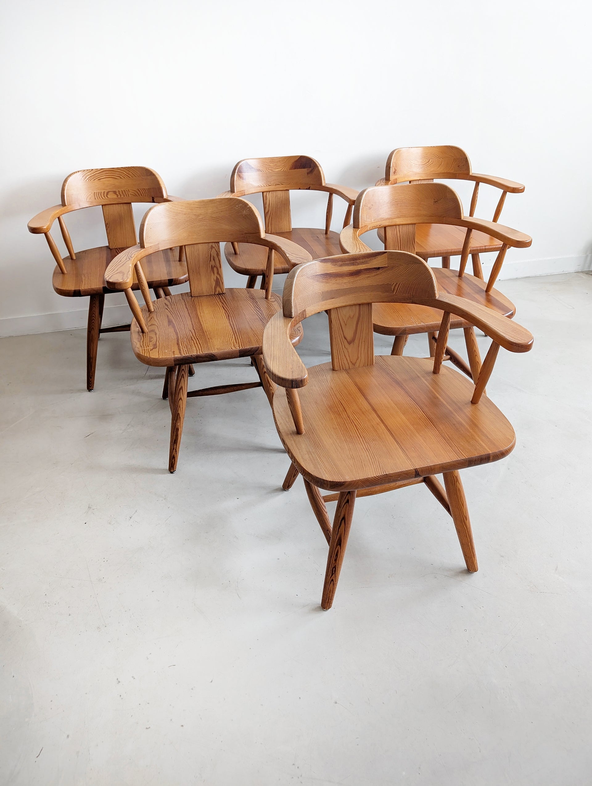 Set_of_6_Spindle_Back_Pine_Dining_Chairs_by_Asko,_1970s,_Finland