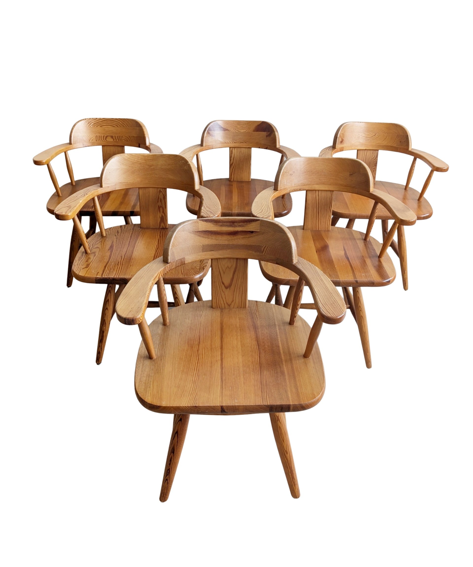 Set_of_6_Spindle_Back_Pine_Dining_Chairs_by_Asko,_1970s,_Finland