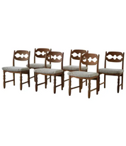 Set_of_6_Razorblade_Chairs_by_Henning_Kjærnulf_in_Oak_&_Lambswool,_1960s