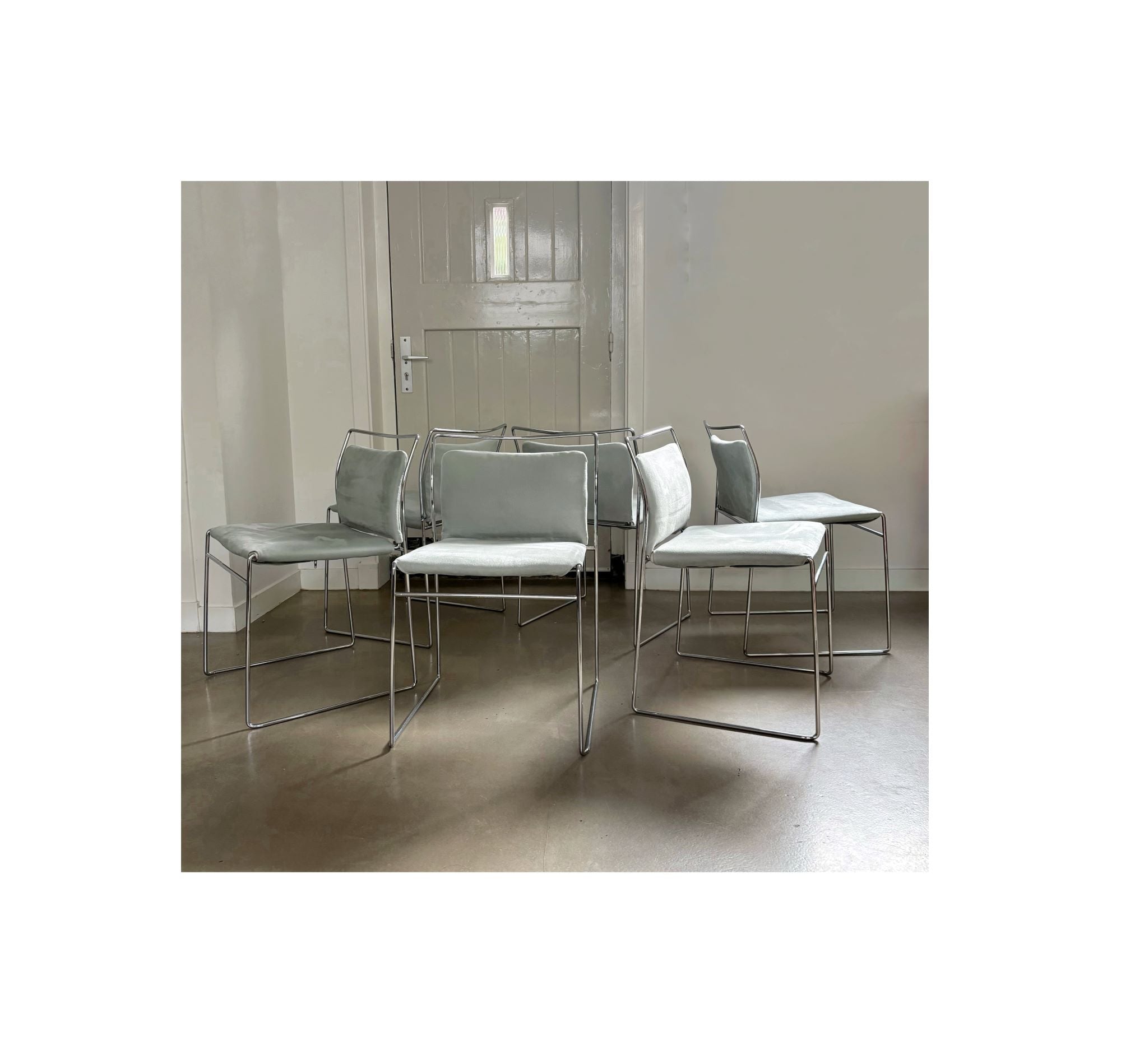 Set_of_6_Tulu_Chairs_by_Kazuhide_Takahama_for_Simon_International,_Light_Blue_Alcantara,_1966