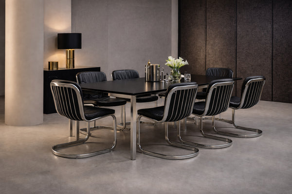Set_of_6_Willy_Rizzo_Black_Leather_Dining_Chairs_for_Cidue