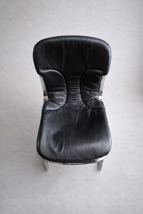 Set_of_6_Willy_Rizzo_Black_Leather_Dining_Chairs_for_Cidue