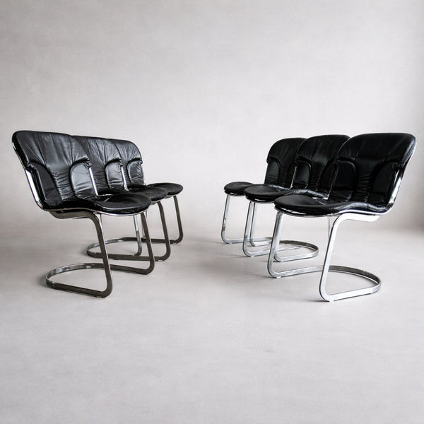 Set_of_6_Willy_Rizzo_Black_Leather_Dining_Chairs_for_Cidue