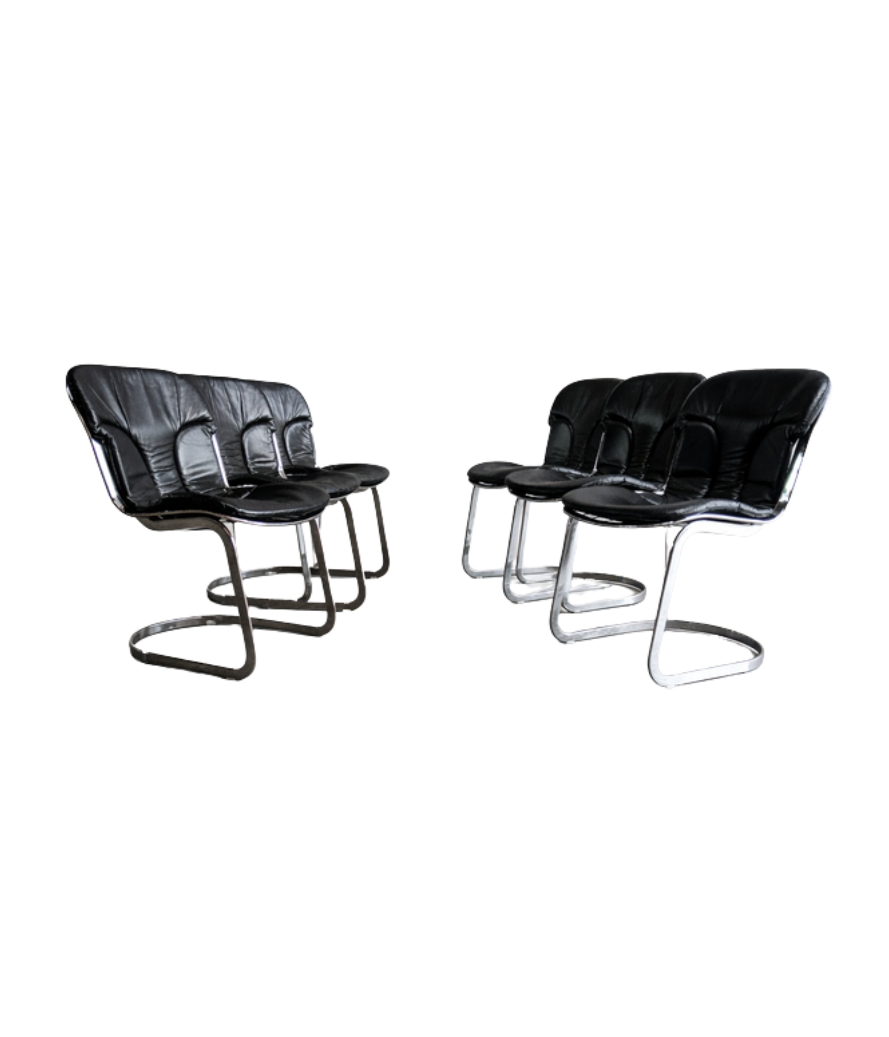 Set_of_6_Willy_Rizzo_Black_Leather_Dining_Chairs_for_Cidue