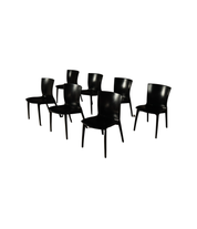 Set_of_7_Cos_Dining_Chairs_by_Josep_Lluscà_for_Cassina_in_Black_Leather,_Italy,_1994