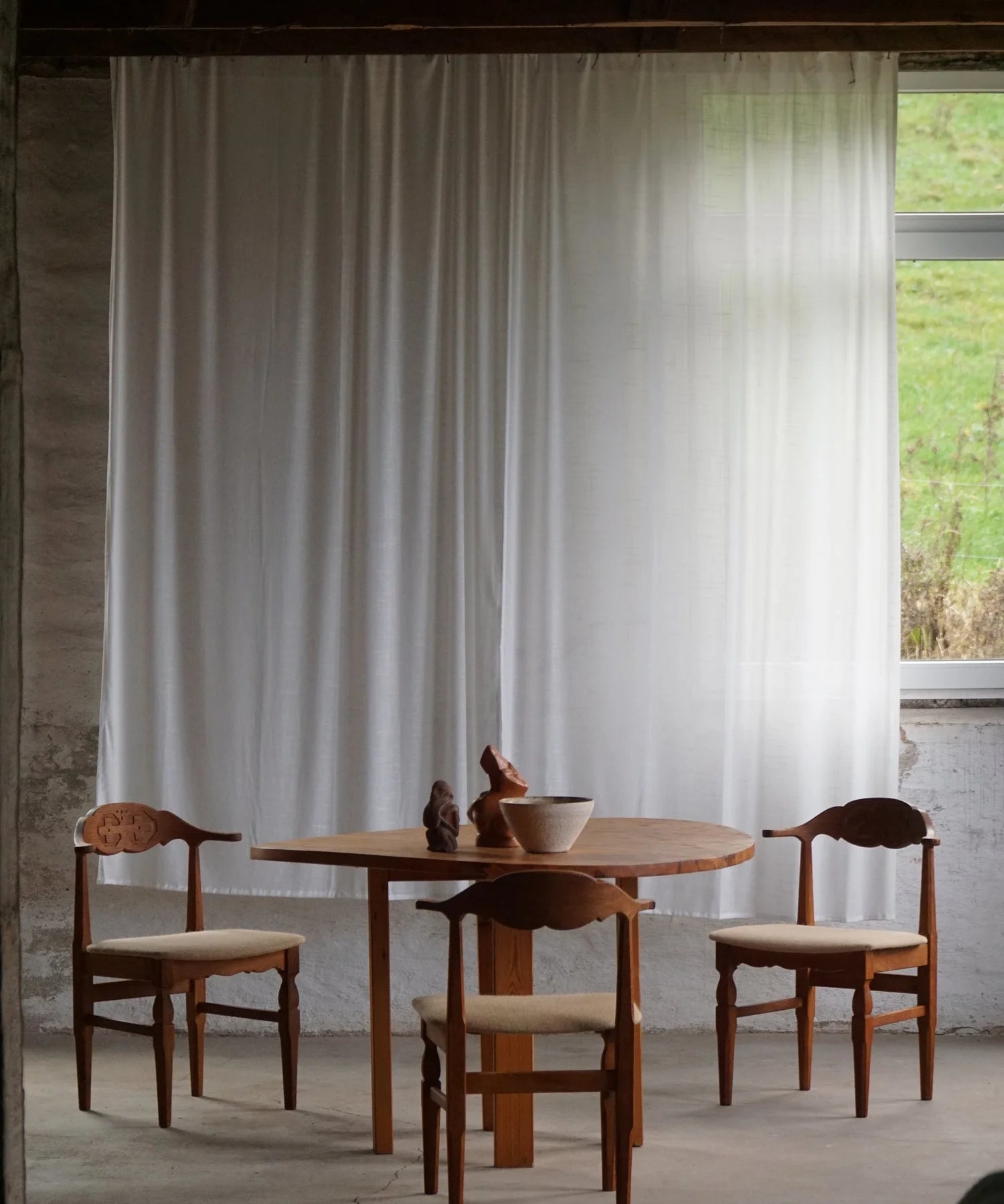 Set_of_8_Henning_Kjærnulf_Hessian_Dining_Chairs,_Danish_Modern_Design