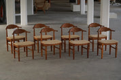 Set_of_8_Henning_Kjærnulf_Hessian_Dining_Chairs,_Danish_Modern_Design