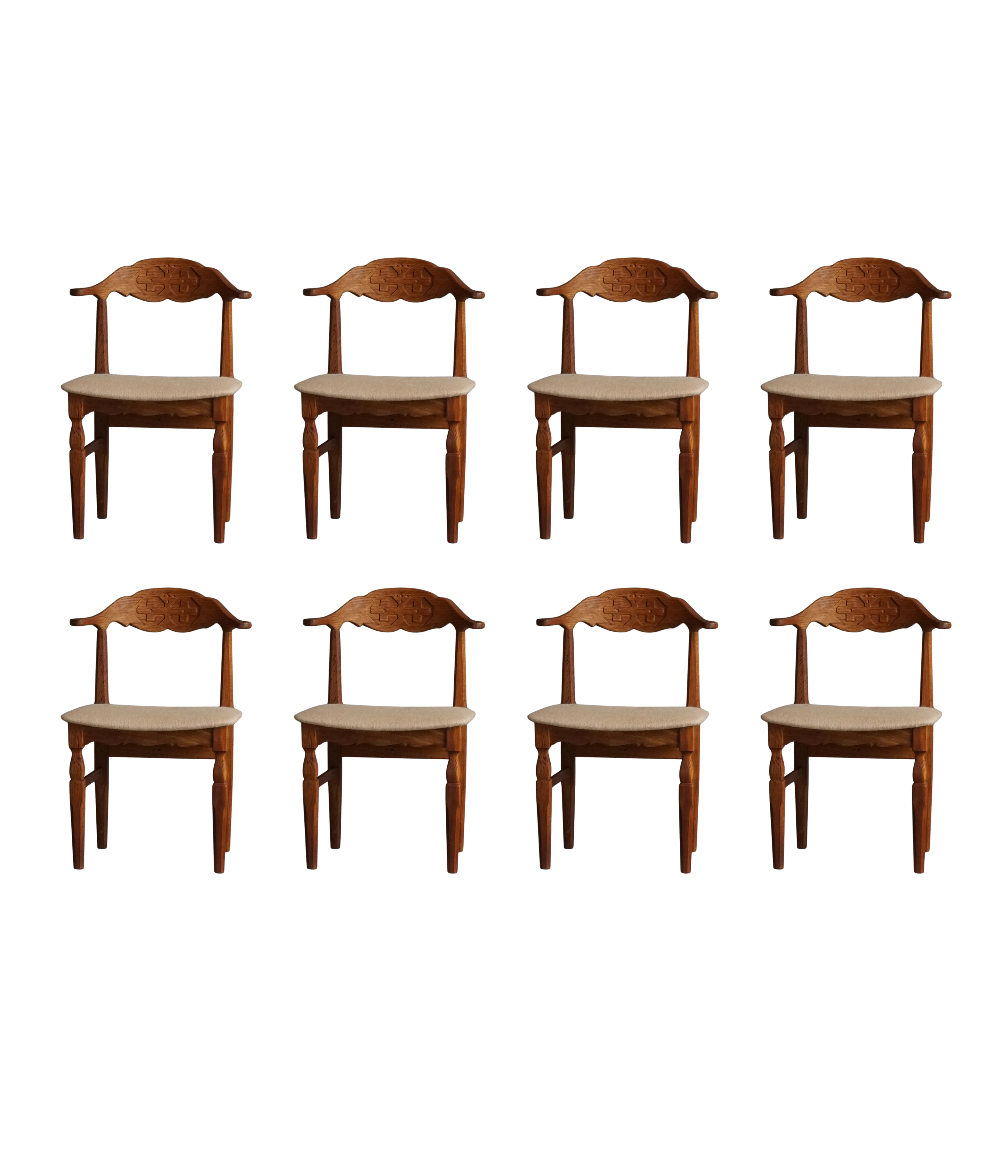 Set_of_8_Henning_Kjærnulf_Hessian_Dining_Chairs,_Danish_Modern_Design