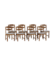 Set_of_8_Henning_Kjærnulf_Razorblade_Dining_Chairs_in_Oak_and_Mohair,_Denmark,_1960s