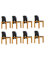 Set_of_8_Scarpa_121_Chairs_in_Black_Leather_&_Pale_Wood_for_Cassina_Italy,_1960s