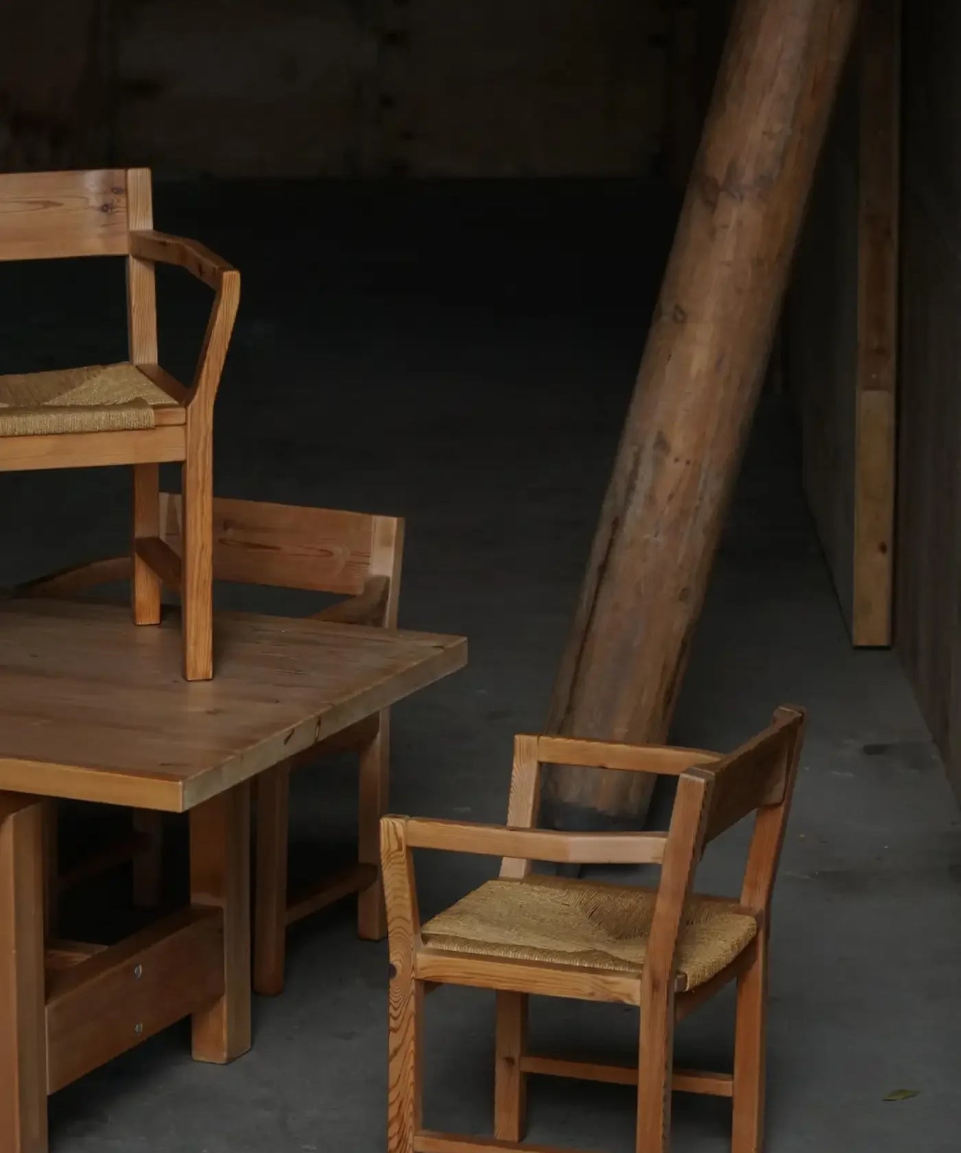 Set_of_8_Tage_Poulsen_Chairs_in_Pine_and_Paper_Cord,_Danish_Rustic_Modern_Design