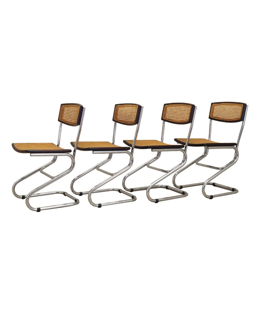 Set_of_4_Chairs,_Bauhaus_Design,_Metal_Frame,_Rattan_And_Beech,_1960s_Italy