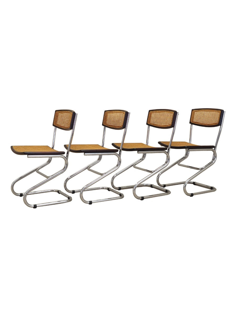 Set_of_4_Chairs,_Bauhaus_Design,_Metal_Frame,_Rattan_And_Beech,_1960s_Italy