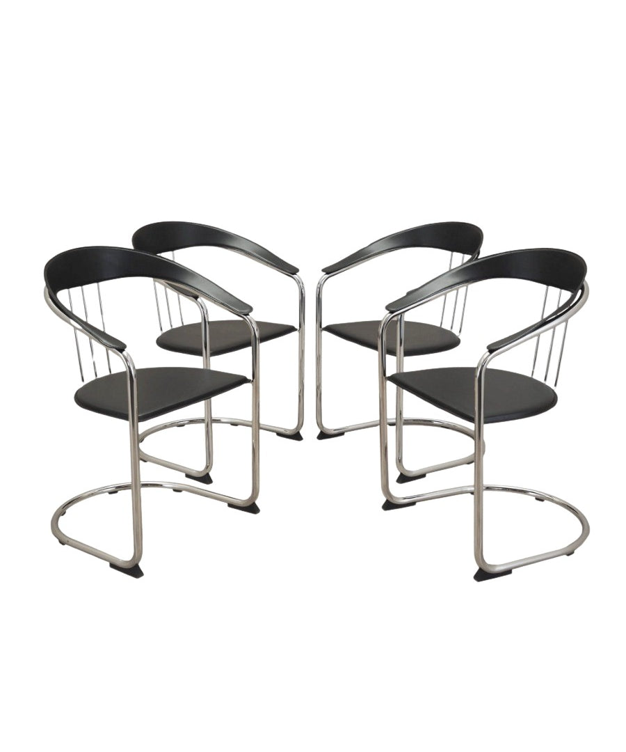 Set_of_4_Chairs,_Metal_and_Leather,_1980s,_Italy