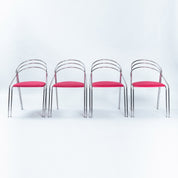 Set_of_4_Italian_Chrome_Dining_Chairs_in_Pink_Velvet,_Postmodern_Dining_Chairs,_1970s