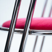 Set_of_4_Italian_Chrome_Dining_Chairs_in_Pink_Velvet,_Postmodern_Dining_Chairs,_1970s