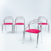 Set_of_4_Italian_Chrome_Dining_Chairs_in_Pink_Velvet,_Postmodern_Dining_Chairs,_1970s