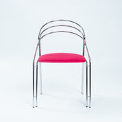 Set_of_4_Italian_Chrome_Dining_Chairs_in_Pink_Velvet,_Postmodern_Dining_Chairs,_1970s