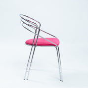 Set_of_4_Italian_Chrome_Dining_Chairs_in_Pink_Velvet,_Postmodern_Dining_Chairs,_1970s