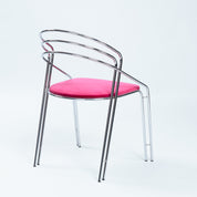 Set_of_4_Italian_Chrome_Dining_Chairs_in_Pink_Velvet,_Postmodern_Dining_Chairs,_1970s