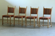 Set_of_4_Scandinavian_Folk_Modern_Oak_Dining_Chairs_with_Patterned_Upholstery