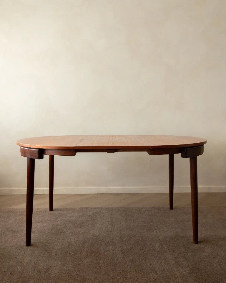Set_of_Hans_Olsen_Roundette_Extendable_Teak_Dining_for_Frem_Røjle,_Denmark,_1950s