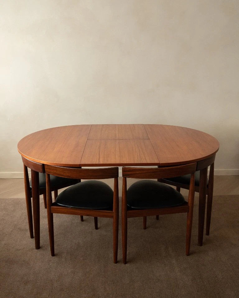 Set_of_Hans_Olsen_Roundette_Extendable_Teak_Dining_for_Frem_Røjle,_Denmark,_1950s