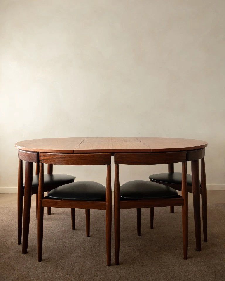 Set_of_Hans_Olsen_Roundette_Extendable_Teak_Dining_for_Frem_Røjle,_Denmark,_1950s