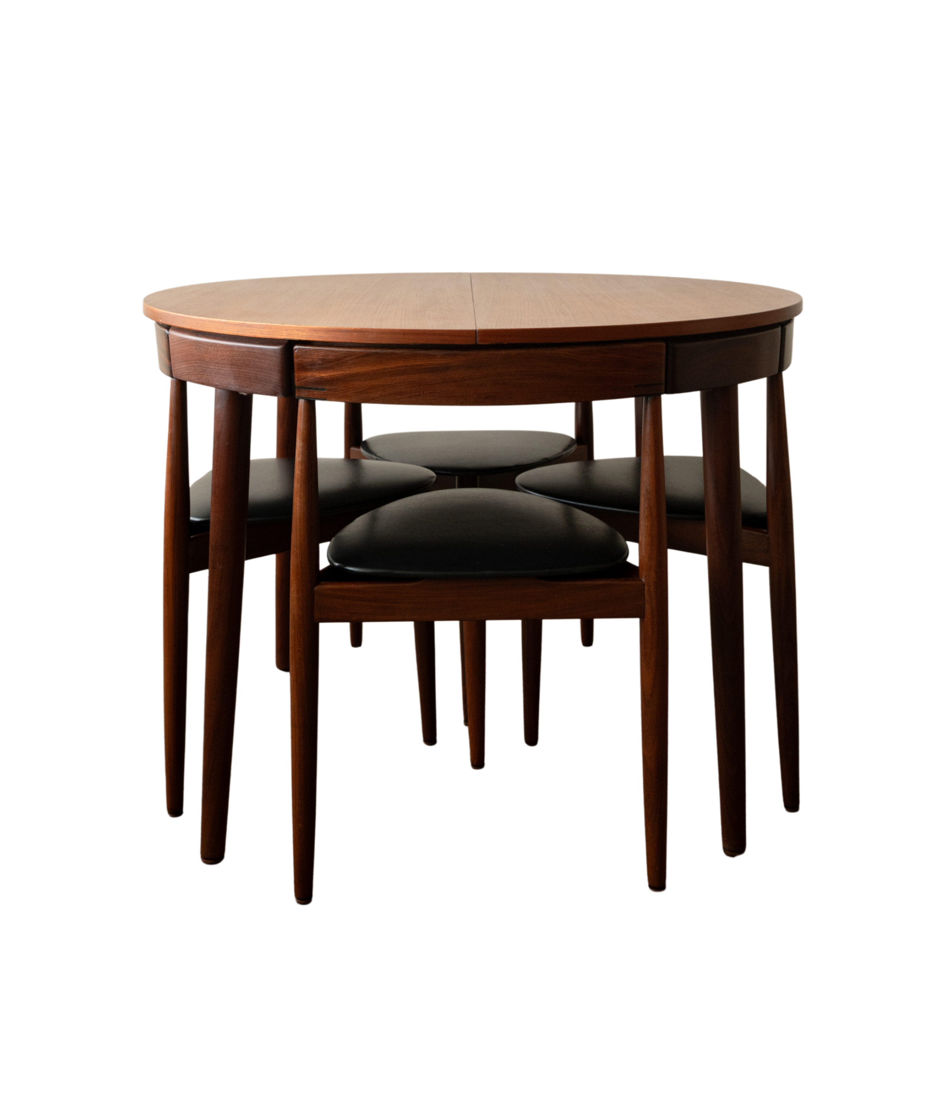 Set_of_Hans_Olsen_Roundette_Extendable_Teak_Dining_for_Frem_Røjle,_Denmark,_1950s