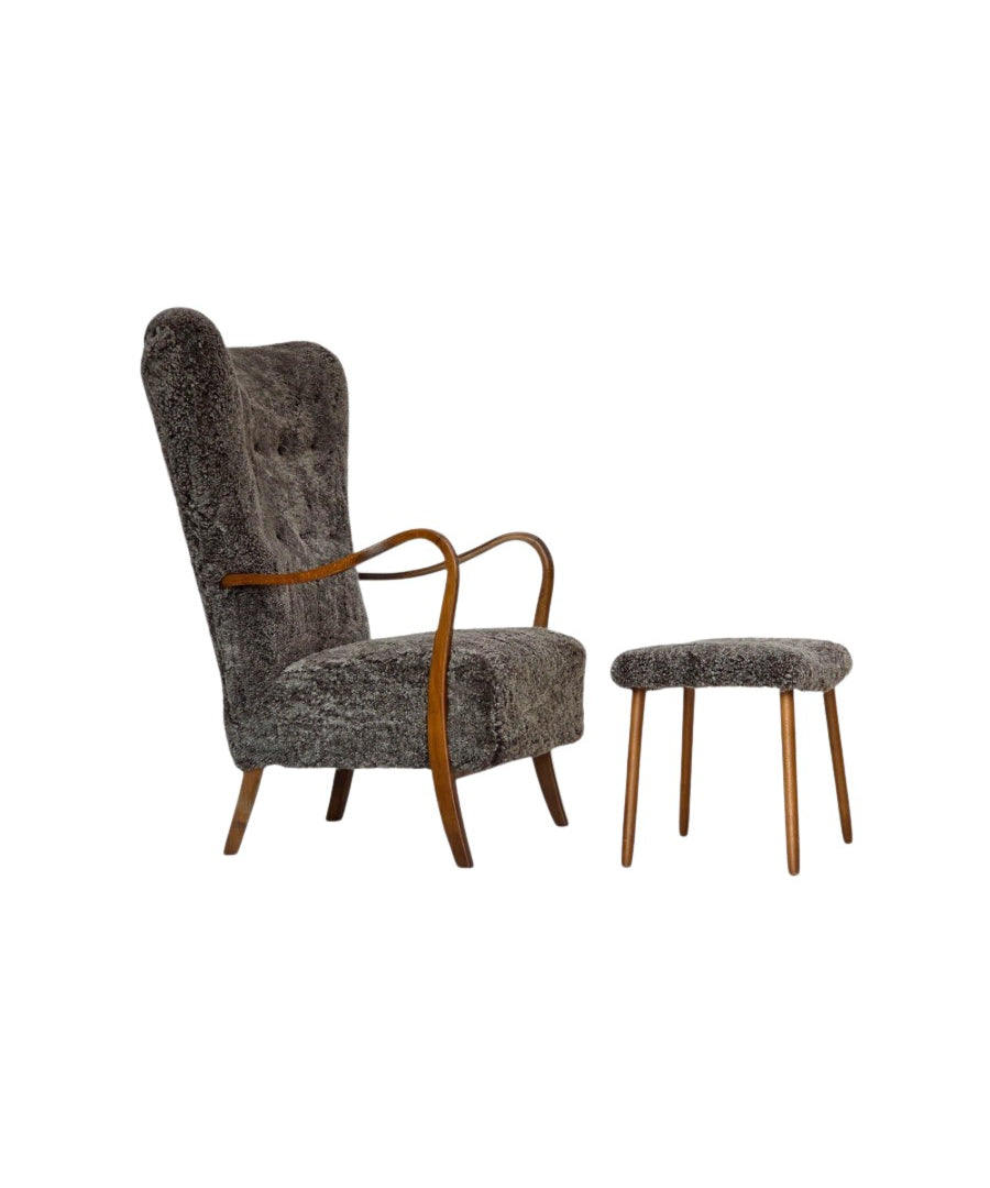 Set_of_High_Back_Lounge_Chair_with_Ottoman_by_Danish_Manufacturer_1960s_Denmark