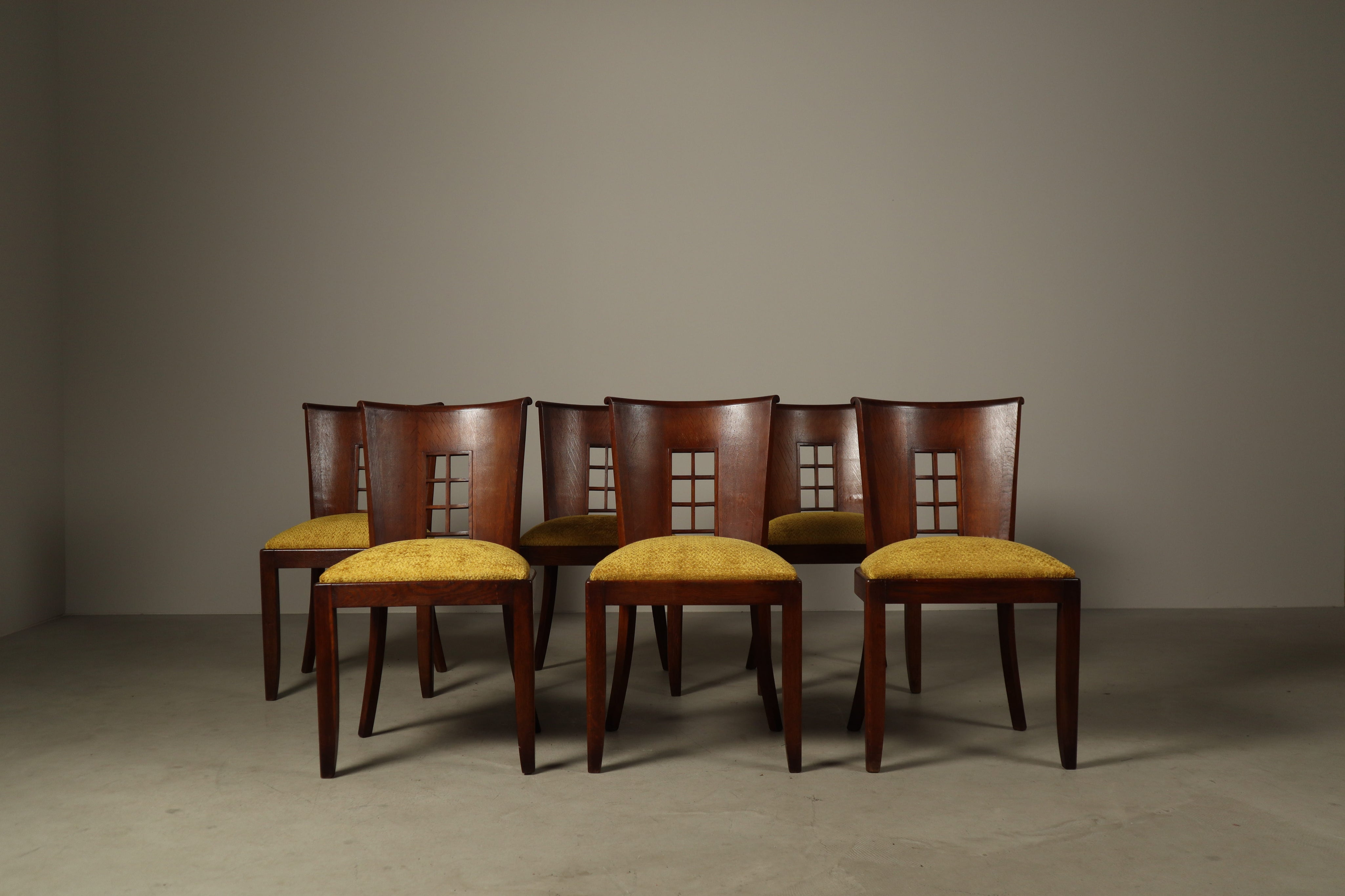 Set_of_6_Art_Deco_Oak_Dining_Chairs_with_Mustard_Upholstery,_France_or_Belgium,_1930s
