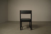 Set_of_6_Jean_Batenburg_Dining_Chairs_for_MI_in_Dark-Stained_Wood_and_Grey_Fabric,_Belgium