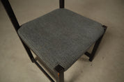 Set_of_6_Jean_Batenburg_Dining_Chairs_for_MI_in_Dark-Stained_Wood_and_Grey_Fabric,_Belgium