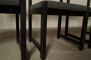 Set_of_6_Jean_Batenburg_Dining_Chairs_for_MI_in_Dark-Stained_Wood_and_Grey_Fabric,_Belgium