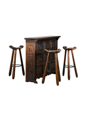 Set_of_Spanish_Brutalist_Folding_Home_Bar_with_3_Bar_Stools,_Carved_Dark_Wood,_1950s,_in_the_Style_of_Sergio_Rodrigues