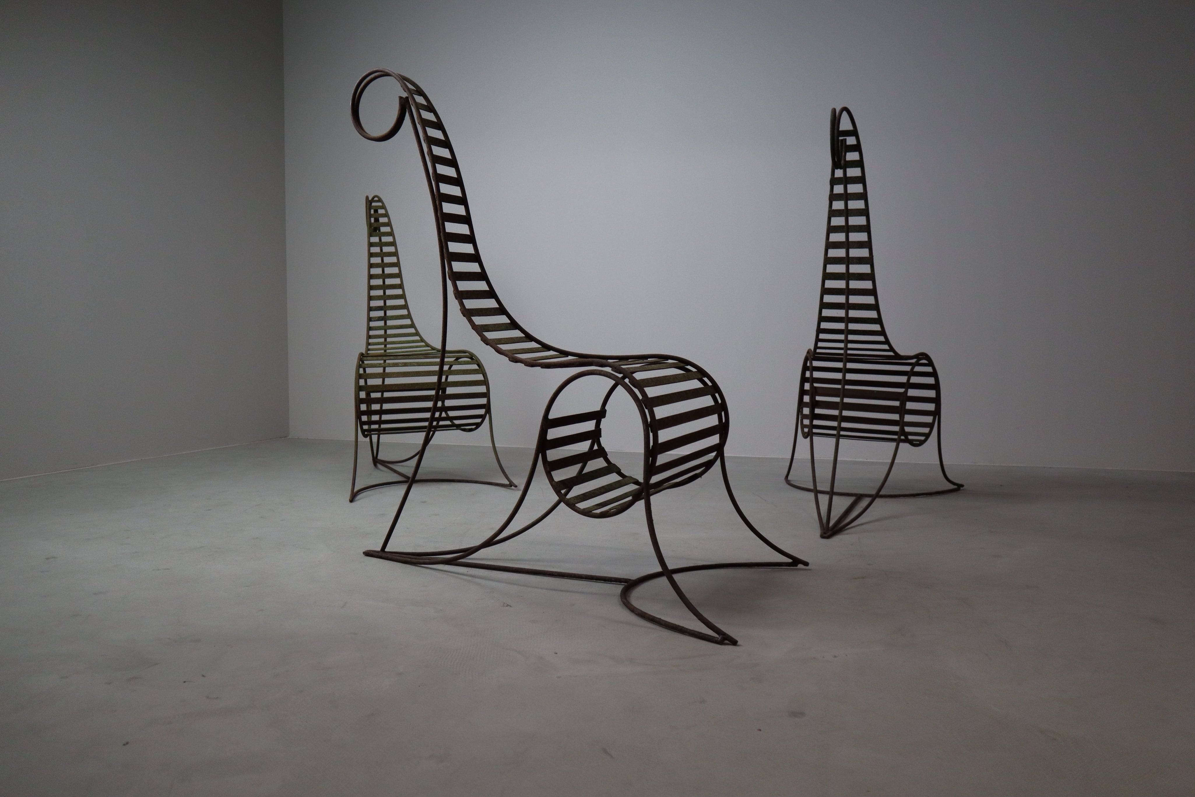 Set_of_3_sculptural_iron_chairs,_in_the_style_of_André_Dubreuil