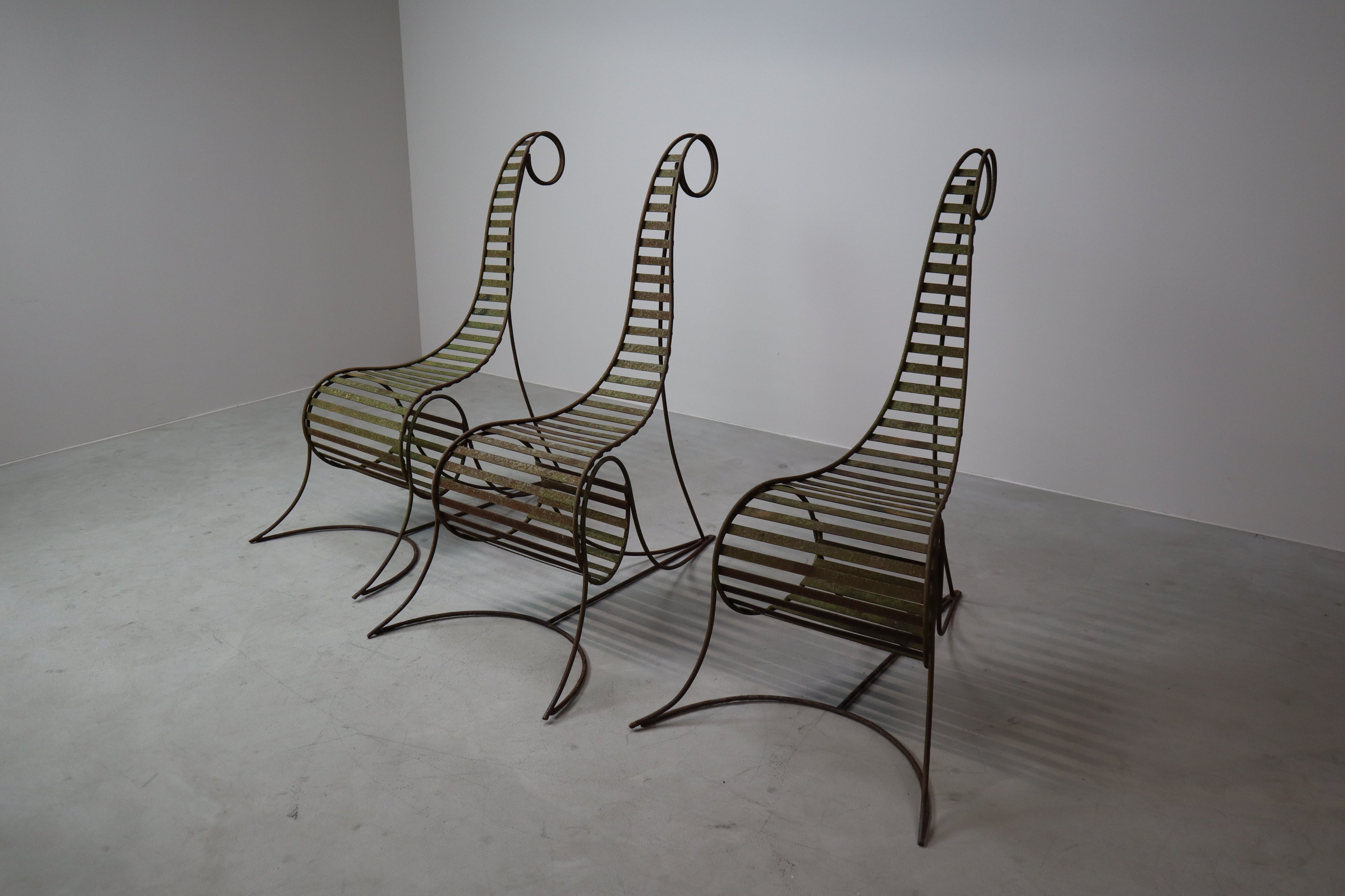 Set_of_3_sculptural_iron_chairs,_in_the_style_of_André_Dubreuil