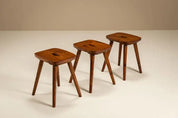 Set_of_3_Stools_in_Stained_Pine,_1960s
