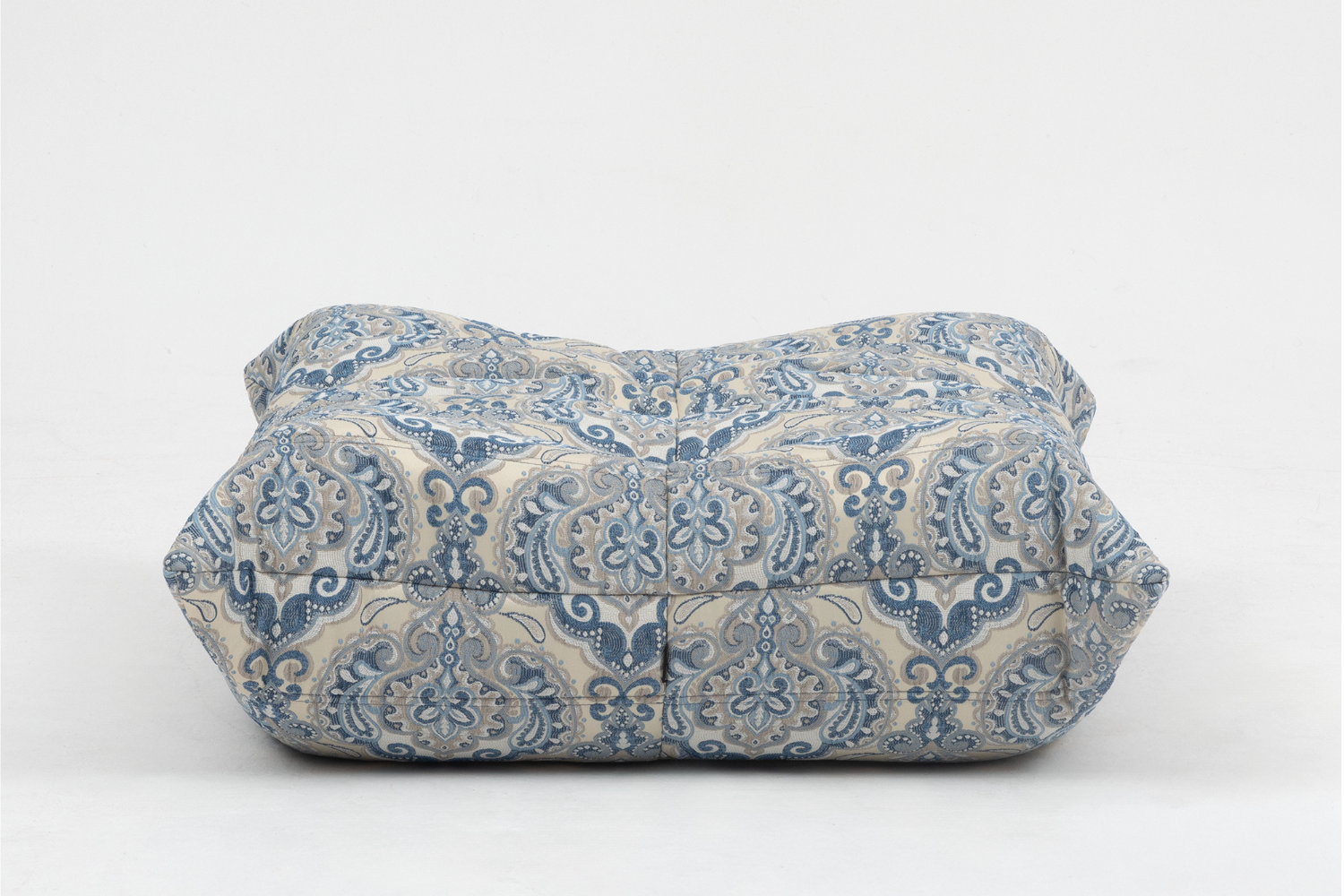 Set_of_Togo_Lounge_Chair_and_Pouf_by_Michel_Ducaroy_for_Ligne_Roset,_Blue_Pattern,_France,_1977