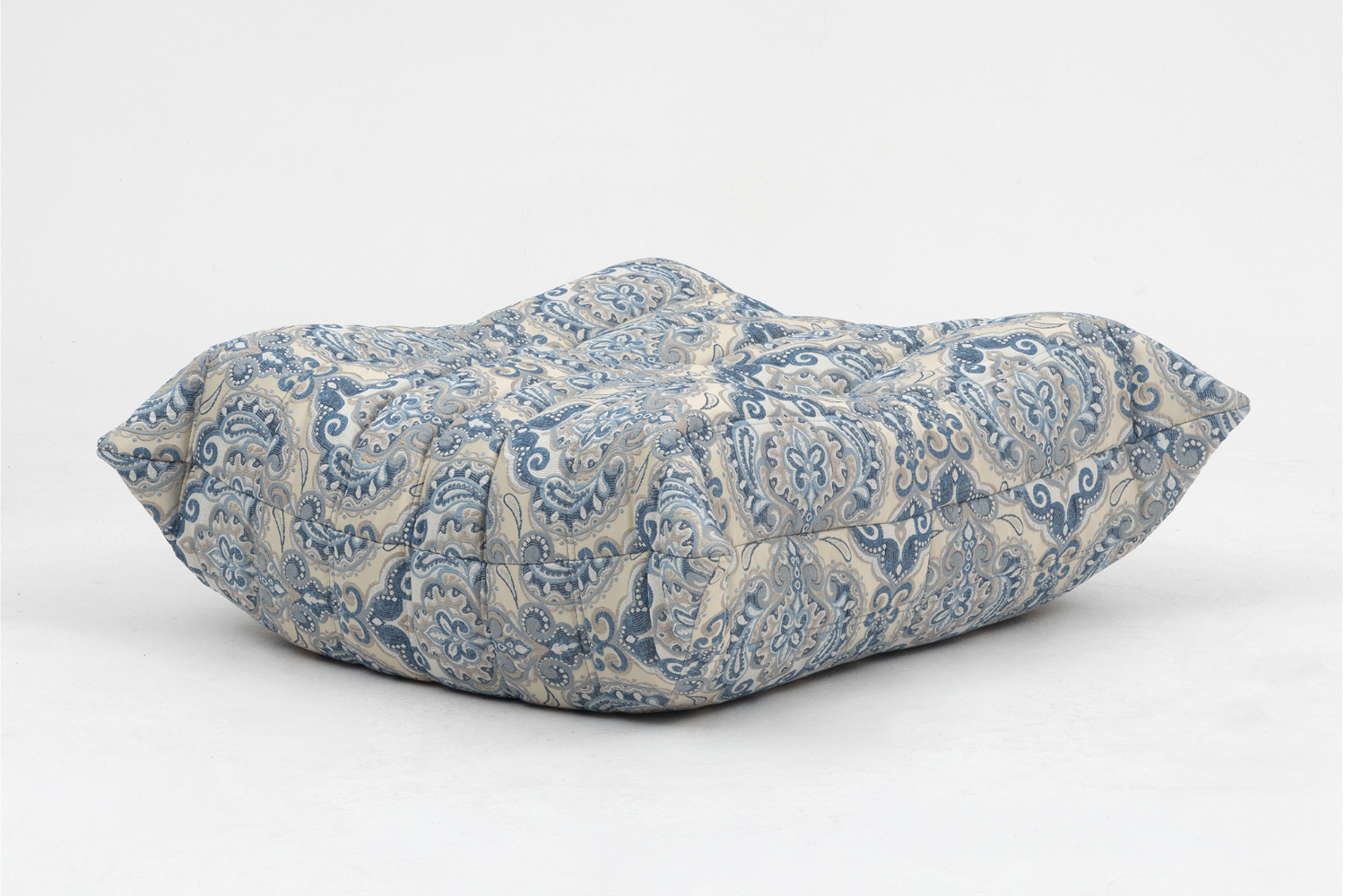 Set_of_Togo_Lounge_Chair_and_Pouf_by_Michel_Ducaroy_for_Ligne_Roset,_Blue_Pattern,_France,_1977
