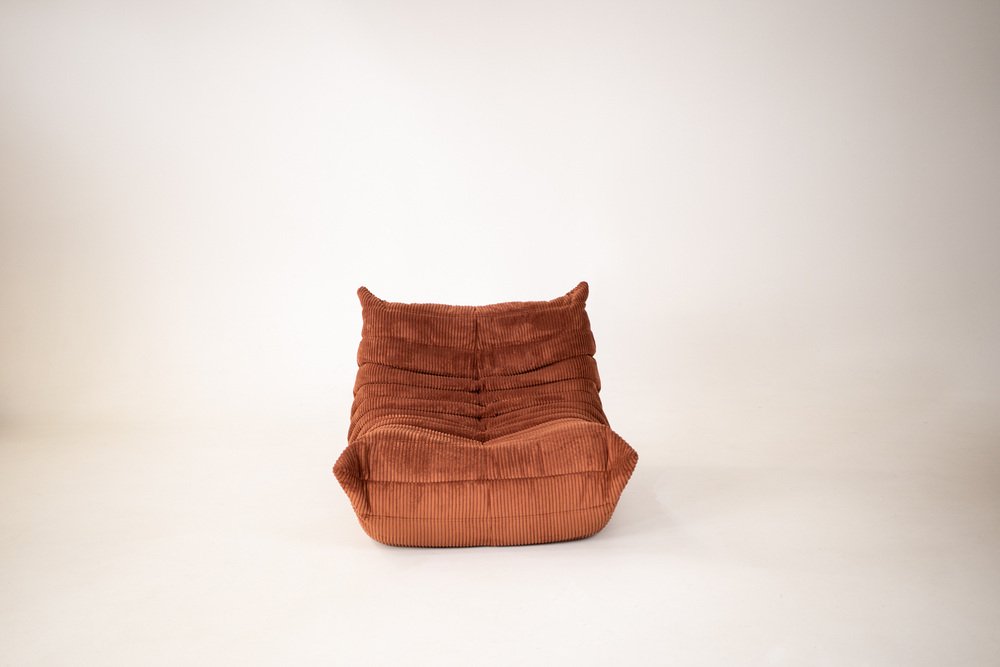 Set_of_Togo_Lounge_Chair_and_Pouf_by_Michel_Ducaroy_for_Ligne_Roset,_Brown_Corduroy,_France,_1980