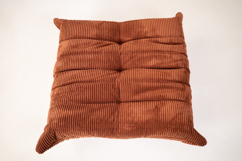 Set_of_Togo_Lounge_Chair_and_Pouf_by_Michel_Ducaroy_for_Ligne_Roset,_Brown_Corduroy,_France,_1980