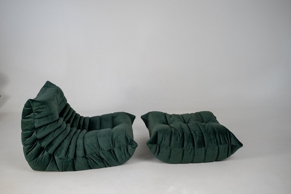 Set_of_Togo_Lounge_Chair_and_Pouf_by_Michel_Ducaroy_for_Ligne_Roset,_Dark_Mint_Velvet,_France,_1982