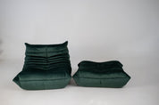 Set_of_Togo_Lounge_Chair_and_Pouf_by_Michel_Ducaroy_for_Ligne_Roset,_Dark_Mint_Velvet,_France,_1982