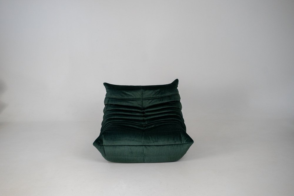 Set_of_Togo_Lounge_Chair_and_Pouf_by_Michel_Ducaroy_for_Ligne_Roset,_Dark_Mint_Velvet,_France,_1982